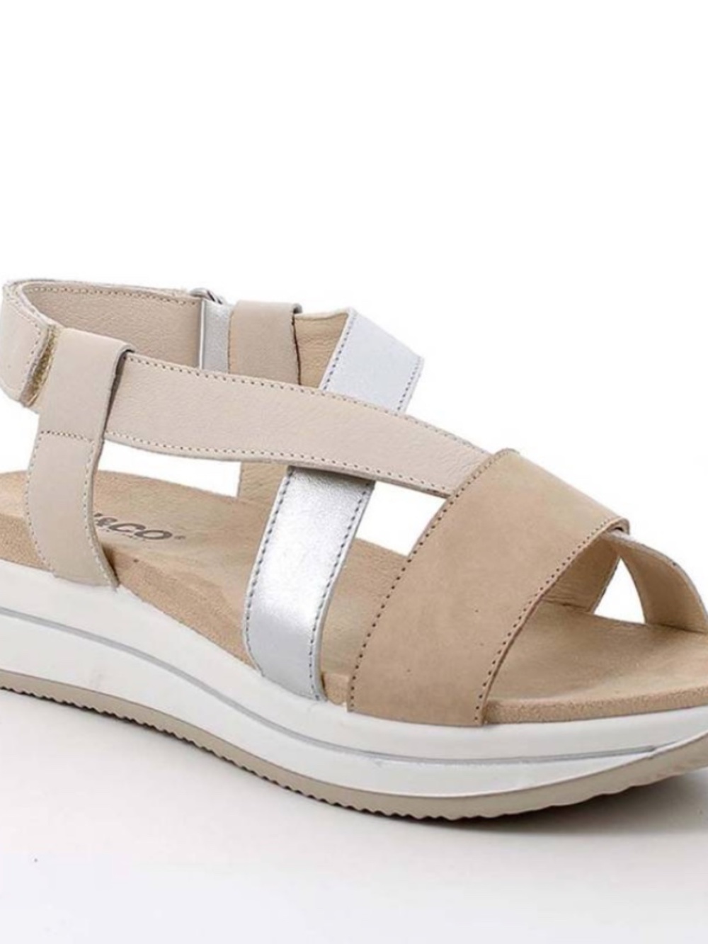 IGI&CO Beige and Light Silver Sandals (Made In Italy) Size 7.5 (38)